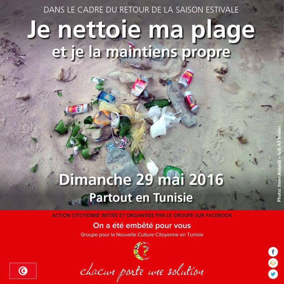 je nettoie ma plage tunisie