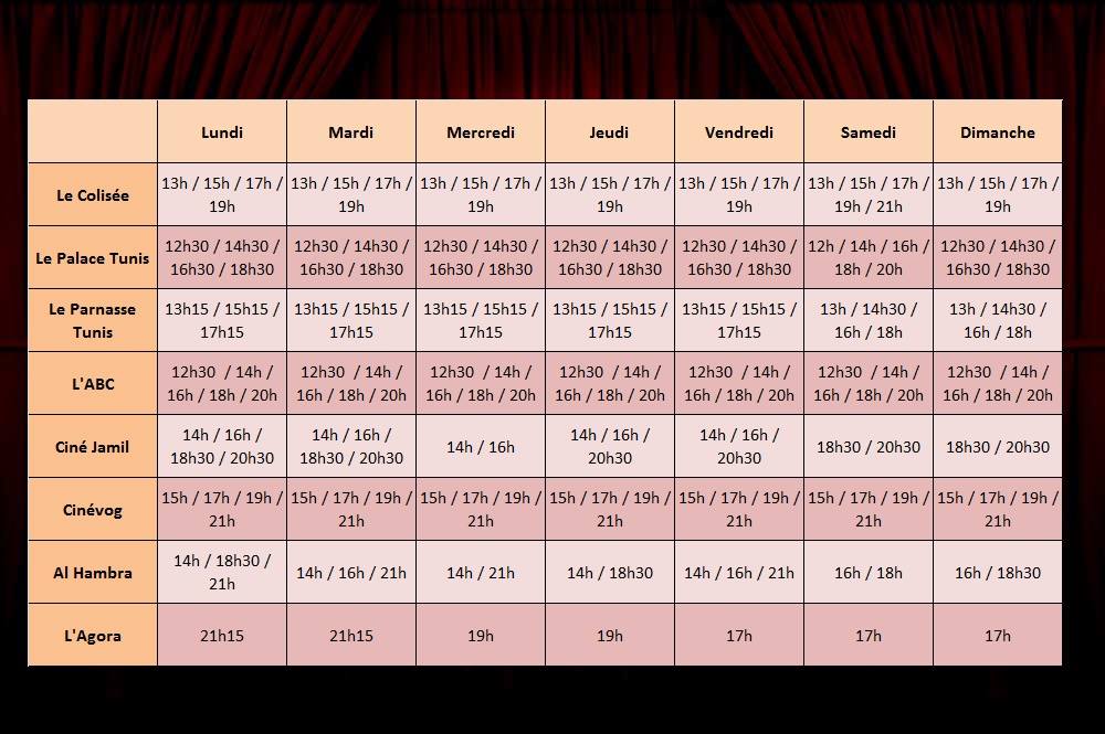 HORAIRES PROJECTION FILM ZIZOU